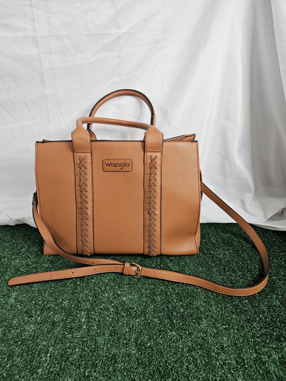 Wrangler Carry All Tote Country Western Designer Women's Purse Brown EUC